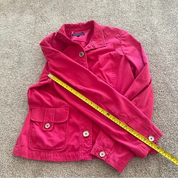 Jones New York Stretch Hot Pink Button Up Jacket w Front Pockets - Picture 9 of 10